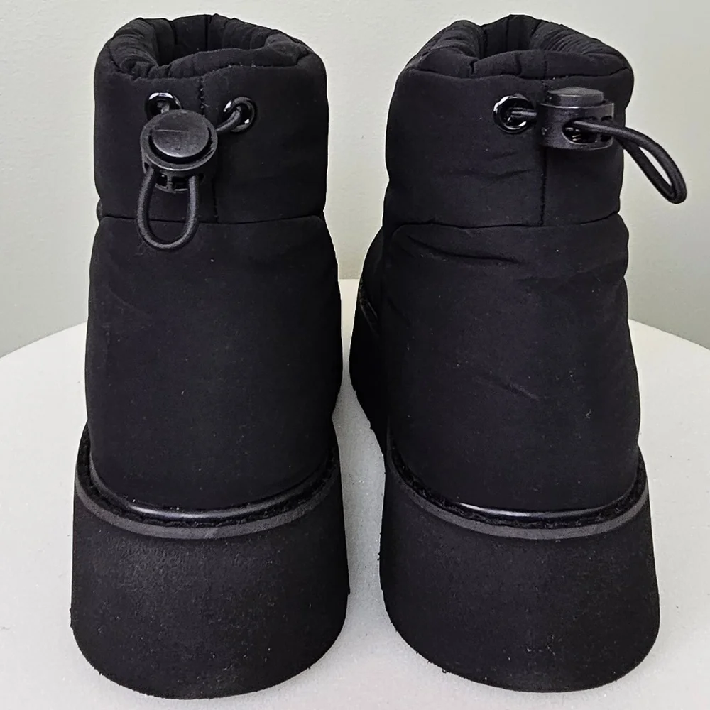 Portland Boot Company Women's Metallic Puffer Cozy Booties in Black - Picture 9 of 14
